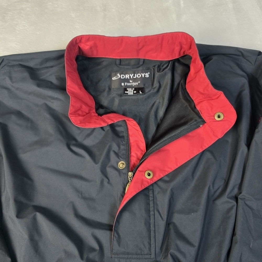 Footjoy Dryjoys Pullover Men’s Lg Black 1/4 Zip Long Sleeve Windbreaker Pullover - Picture 4 of 10
